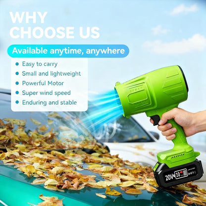 Turbo Jet Blower Leaf Blower Violent Turbo Fan Pure Copper Motor Cordless Turbo Power Air Duster Home Improve Garden Maintain Leaf Removal Manual Operation