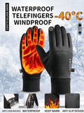 1 Pair of Warm and Waterproof Touch Screen Men'S Hand Gloves, Suitable for Outdoor Sports, Skiing, Motorcycle Riding, Bicycle Riding, Made of Polyester Fiber, Halloween, Christmas